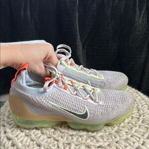 Nike Gray pink and Green Sneakers vapor max women’s 9